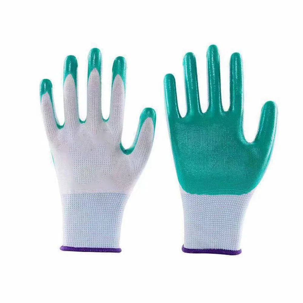Nylon Safety Working Gloves Premium Nitrile Coated Builders Excellent Grip Gardening Grip Industrial Protective Work Gloves
