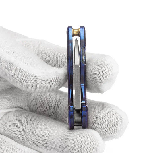 Titanium alloy S35VN folding knife high hardness keychain pocket knife outdoor EDC self-defense mini pocket knife cutting tool