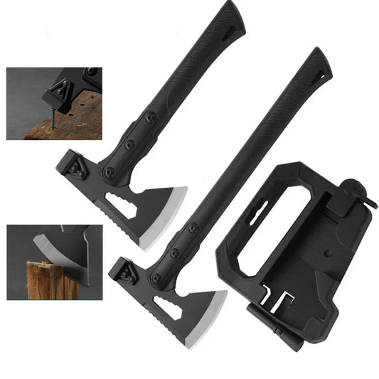 Outdoor EDC Portable Multifunctional Tactical Axe Camping Mountain Cutting Wood Car Emergency Window Breaker Hammer Tools