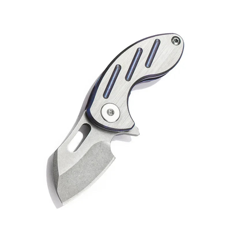 Titanium alloy S35VN folding knife high hardness keychain pocket knife outdoor EDC self-defense mini pocket knife cutting tool