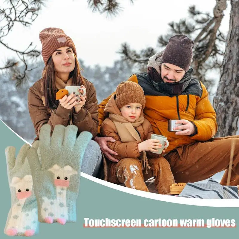 Winter Gloves Cold Weather Cartoon Warm Winter Mittens Texting Warm Gloves Cycling Driving Gloves For Working Skiing Running