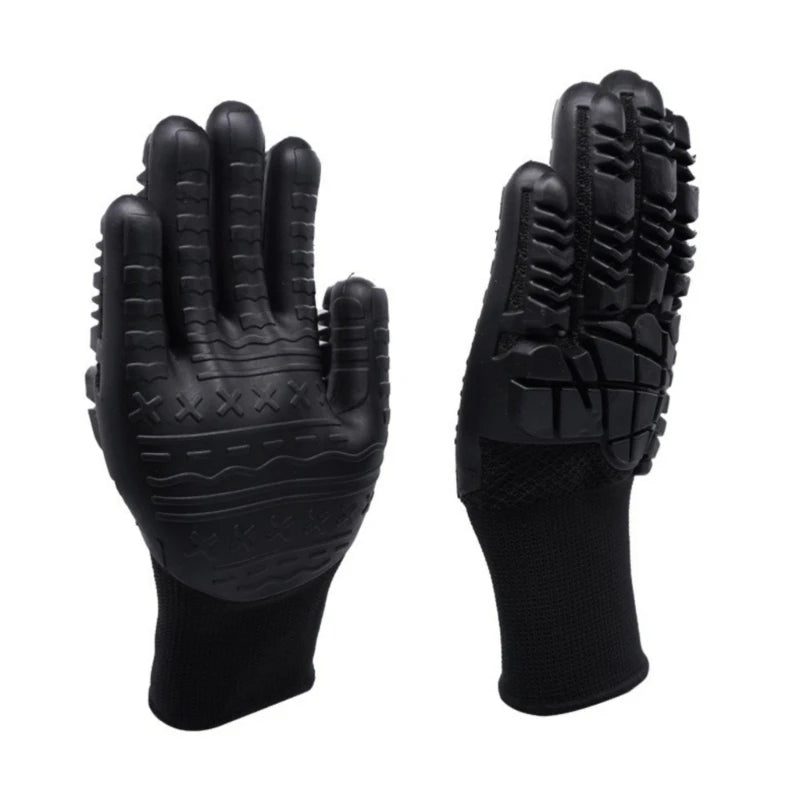 1 Pair Utility Mechanic Working Gloves Safety Work Gloves Anti Vibration Gloves Suitable For Construction Machinery M4YD