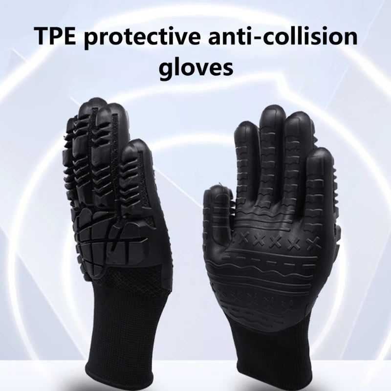 1 Pair Utility Mechanic Working Gloves Safety Work Gloves Anti Vibration Gloves Suitable For Construction Machinery M4YD