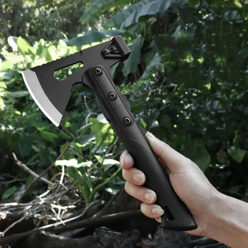 Outdoor EDC Portable Multifunctional Tactical Axe Camping Mountain Cutting Wood Car Emergency Window Breaker Hammer Tools