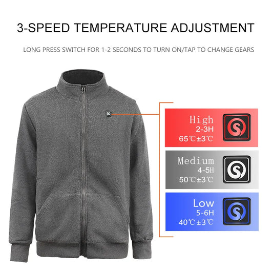 SAVIOR Heat Men Winter Warm Heated Clothes Charging Heat Jacket Outdoor Electric Heating Sweaters Hoodies Sportswear