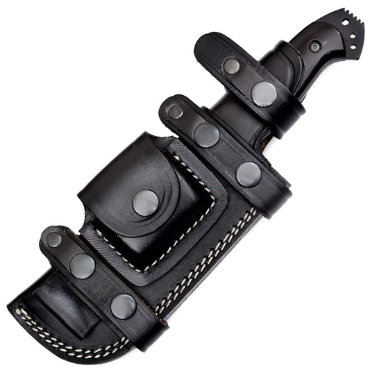 Ottoza Hunting Knife with Sheath - Cow Horn Handle 1095 High Carbon Steel Knife Outdoor Knife Survival Knife Camping Knife Bushcraft Knife Tactical Knife Horizontal Carry Knife Fixed Blade 338