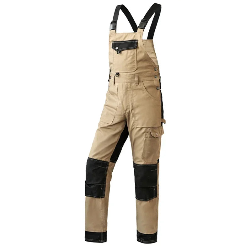 Cotton Overalls Men Workwear Mechanic Welding Overalls with Knee Pads Multi-Pocket Bib Overalls Men Work Wear