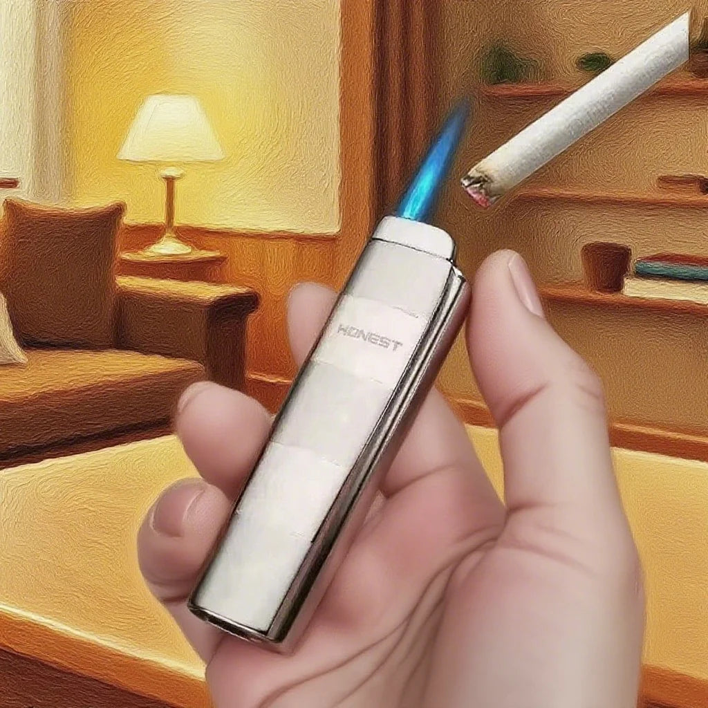 HONEST Butane Torch Lighter Windproof Blue Flame Metal Compact Cigar Ignition Men's EDC Survival Gear Luxury Premium Gift