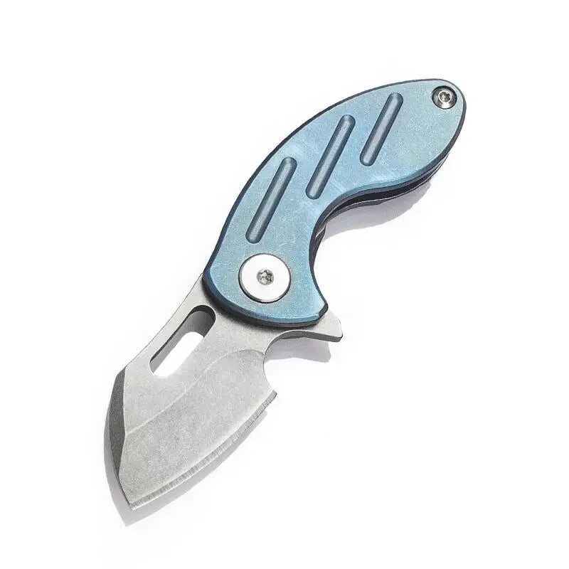 Titanium alloy S35VN folding knife high hardness keychain pocket knife outdoor EDC self-defense mini pocket knife cutting tool