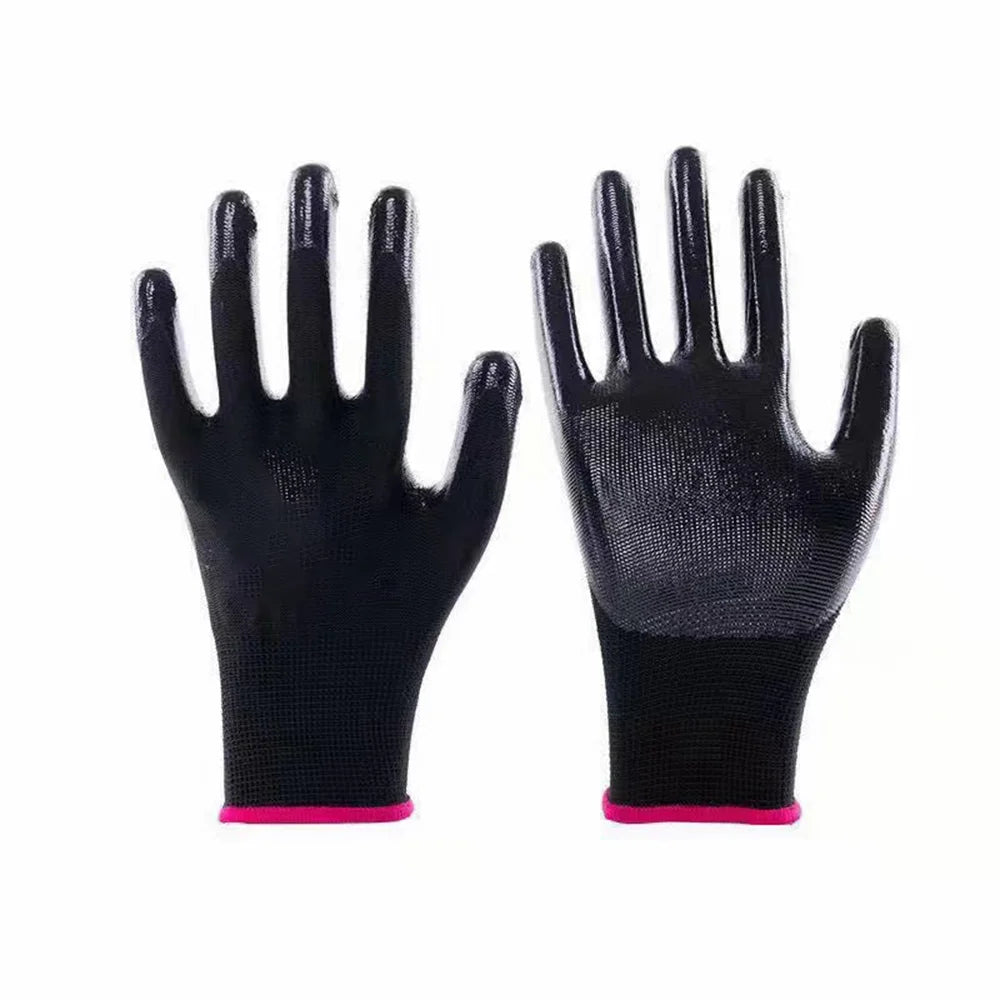 Nylon Safety Working Gloves Premium Nitrile Coated Builders Excellent Grip Gardening Grip Industrial Protective Work Gloves