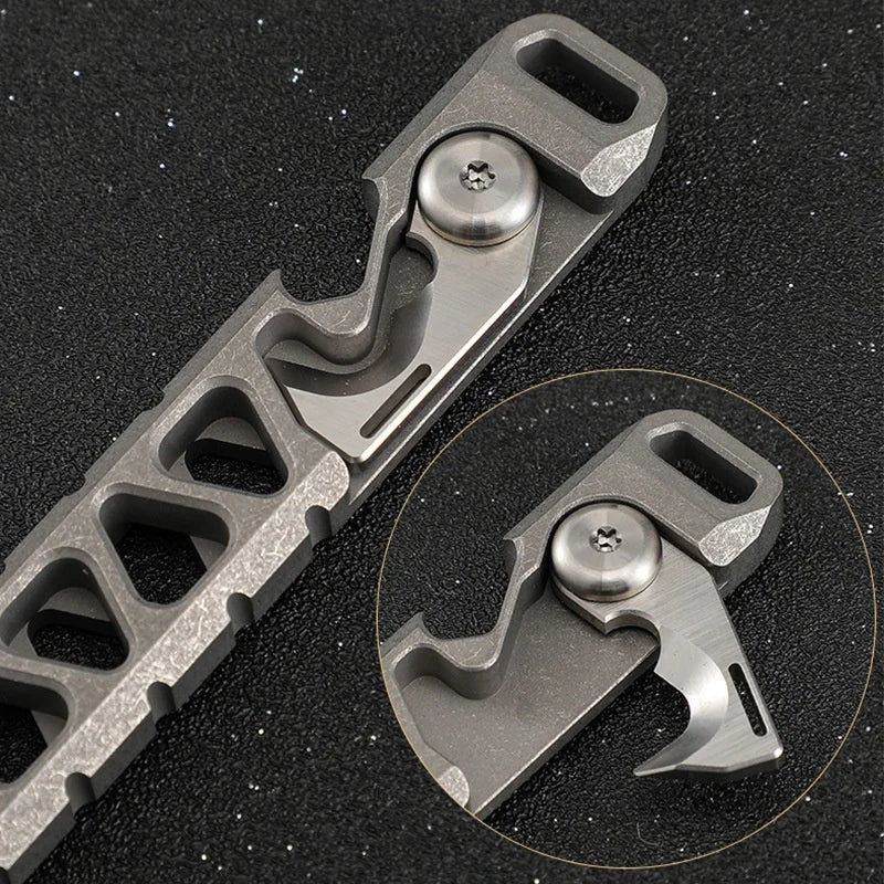 Mini Titanium Alloy Camp Axe QG004 EDC Outdoor Survival Self Defense Bottle Opener Camping Tool Portable Handheld Device
