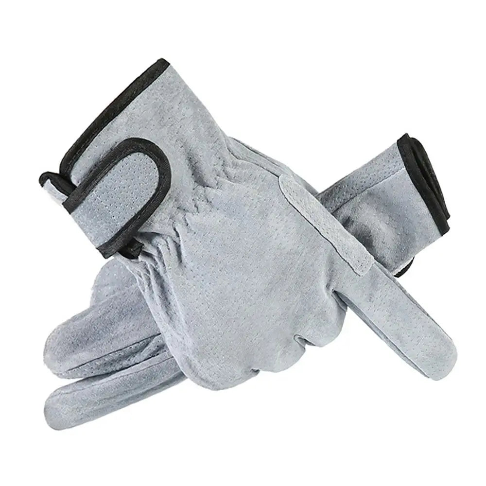 Welding Gloves Heat-Resistant Flame Retardant Leather Work Gloves Grey Yellow Anti-cutting Oven Fireplace Welder Supplies