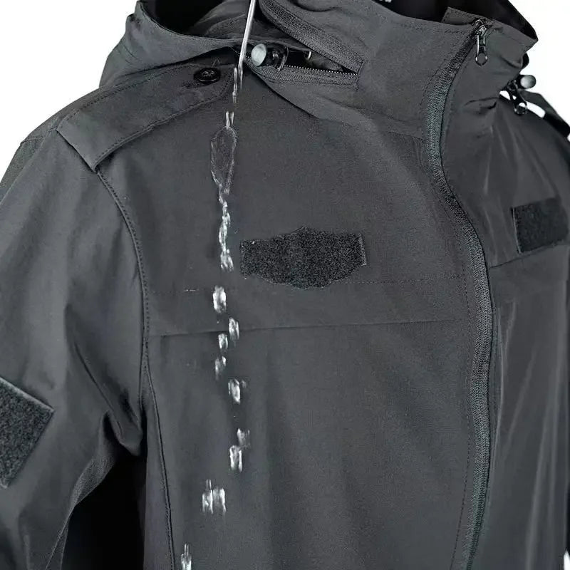 Tactical Uniform Hunting Set Men Spring Summer Breathable Quick Drying Suit Waterproof Drawstring Hooded Jacket 2 Piece Set New