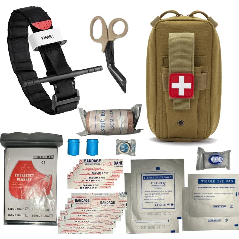 IFAK Trauma Survival Kit First Aid Medical Pouch Emergency Survival Gear Equipment with Molle Car Travel Hiking Tourniquetrats