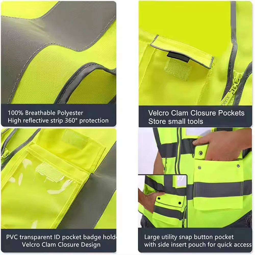 Size S-5XL Construction Work Clothing for Men Women Custom Logo Multi Pockets Construction Workwear Vests