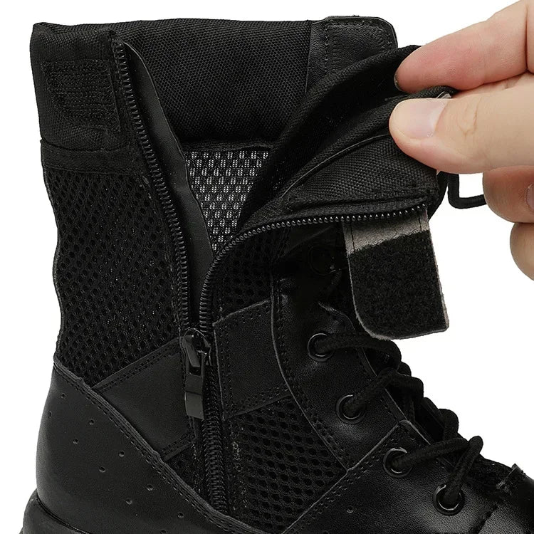 Summer Combat Training Boots Work Shoes Lightweight Mesh Breathable Military Tactical Boots 34-49 Plus Size Outdoor Hiking Boots