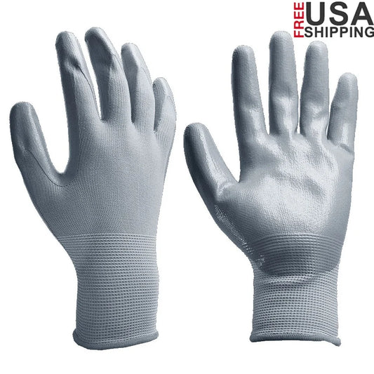 10 Pairs Nitrile Gripping Gloves Large Waterproof Anti Slip Work Gloves Garden Construction Automotive Assembly