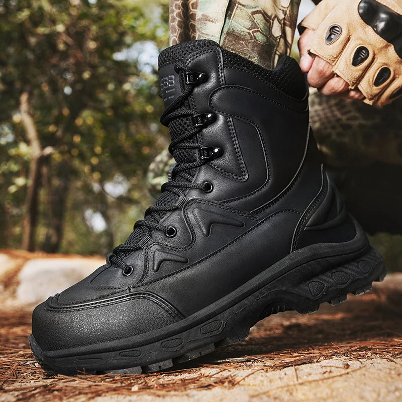 Men Boots Desert Tactical Boots High Top Outdoor Hiking Shoes Ankle Work Safty Sneakers Zapatos hombre
