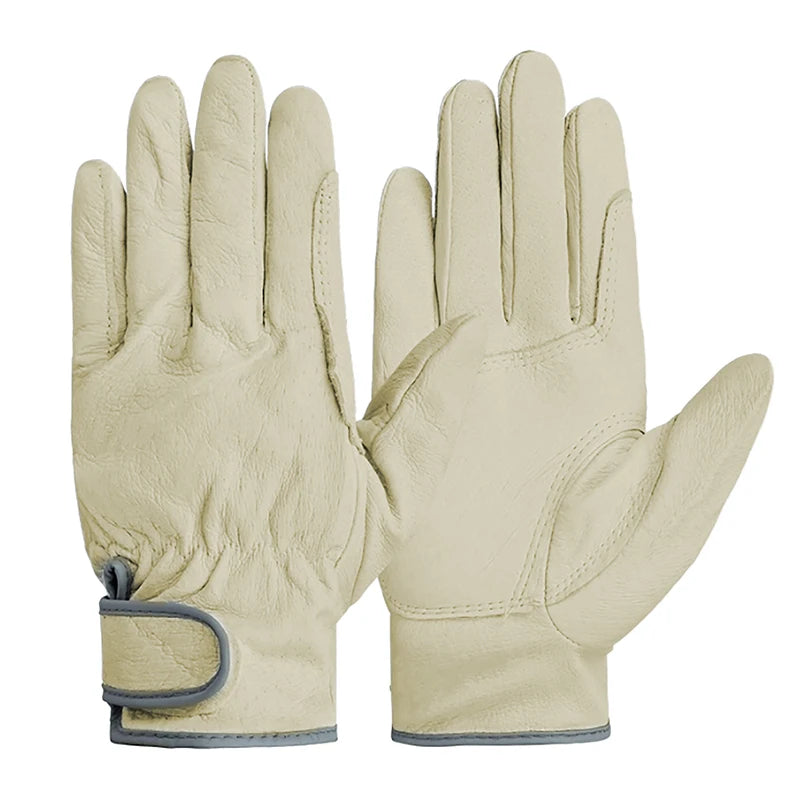 1 Pair Electric Welding Work Gloves Leather Welding Gloves Heat Resistant Security Work Gloves-B2