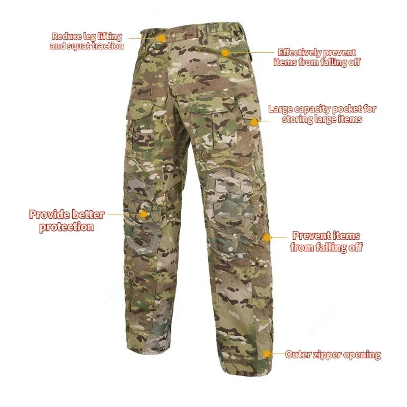 Tactical Uniform Outdoor Camouflage Clothes Combat Camo Hunting Suit Training Jacket Pants Breathable and Wear-resistant kn.7