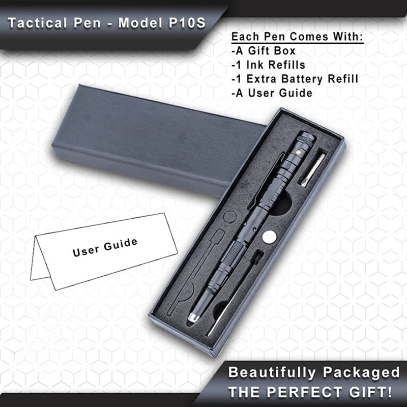 Tactical Pen, Self Defense Pen & Multi-tool Pen, Flashlight Survival Pen for Men & Women, Tactical Gear & Gift - Military EDC