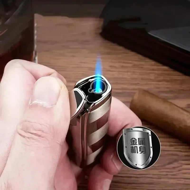 HONEST Butane Torch Lighter Windproof Blue Flame Metal Compact Cigar Ignition Men's EDC Survival Gear Luxury Premium Gift