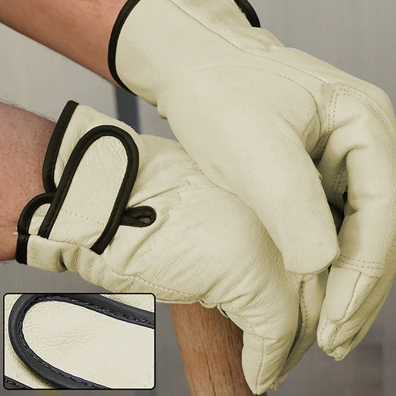 1 Pair Electric Welding Work Gloves Leather Welding Gloves Heat Resistant Security Work Gloves-B2