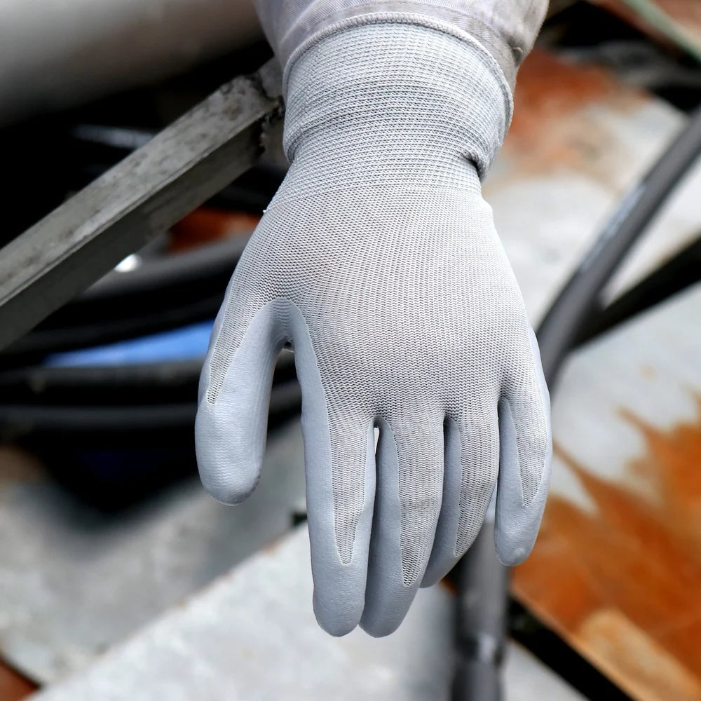 10 Pairs Nitrile Gripping Gloves Large Waterproof Anti Slip Work Gloves Garden Construction Automotive Assembly