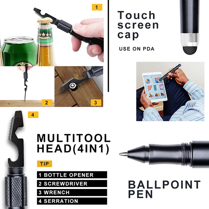 Tactical Pen, Self Defense Pen & Multi-tool Pen, Flashlight Survival Pen for Men & Women, Tactical Gear & Gift - Military EDC