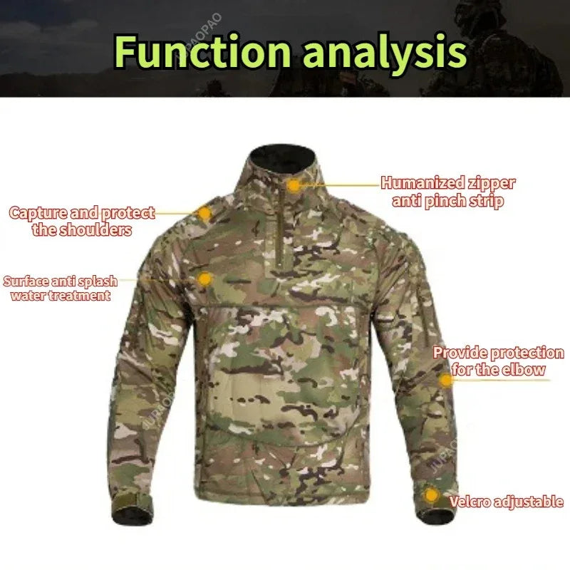 Tactical Uniform Outdoor Camouflage Clothes Combat Camo Hunting Suit Training Jacket Pants Breathable and Wear-resistant kn.7