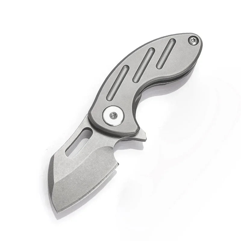Titanium alloy S35VN folding knife high hardness keychain pocket knife outdoor EDC self-defense mini pocket knife cutting tool