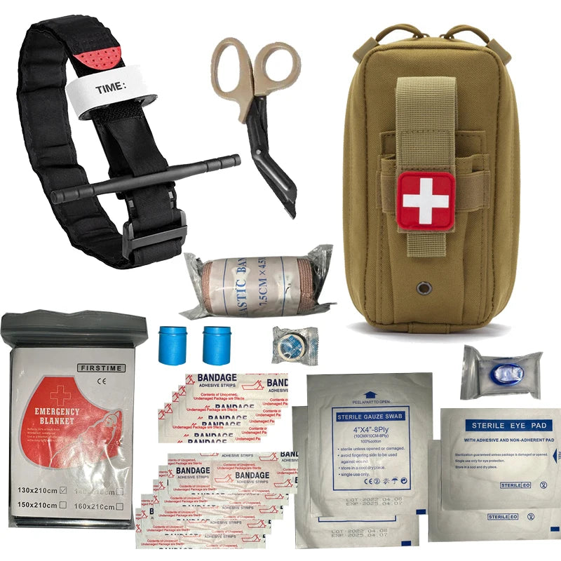IFAK Trauma Survival Kit First Aid Medical Pouch Emergency Survival Gear Equipment with Molle Car Travel Hiking Tourniquetrats