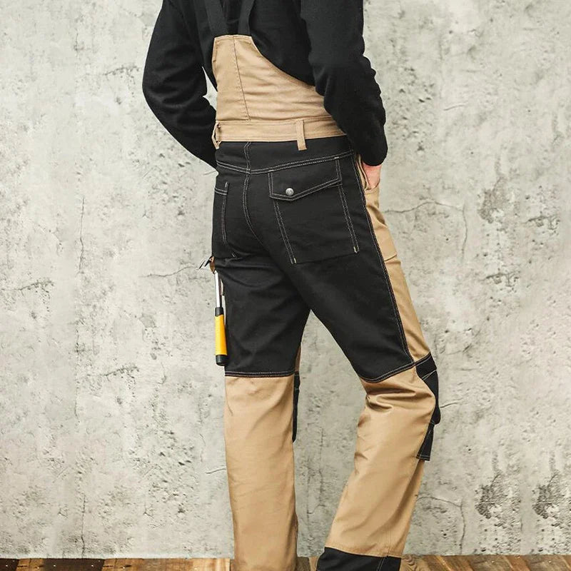 Cotton Overalls Men Workwear Mechanic Welding Overalls with Knee Pads Multi-Pocket Bib Overalls Men Work Wear