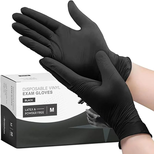20/50/100PCS Disposable Nitrile Gloves Anti-Slip Black Industrial Gloves for Auto Mechanic Repair Cleaning Working Powder Free