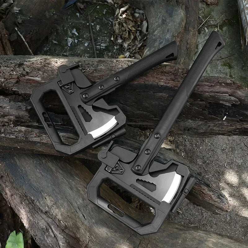 Outdoor EDC Portable Multifunctional Tactical Axe Camping Mountain Cutting Wood Car Emergency Window Breaker Hammer Tools
