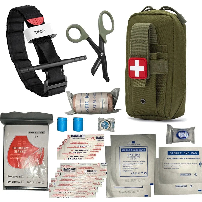 IFAK Trauma Survival Kit First Aid Medical Pouch Emergency Survival Gear Equipment with Molle Car Travel Hiking Tourniquetrats
