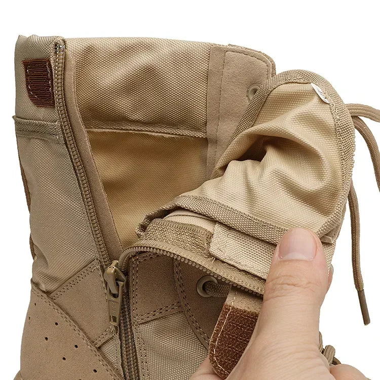 Summer Combat Training Boots Work Shoes Lightweight Mesh Breathable Military Tactical Boots 34-49 Plus Size Outdoor Hiking Boots