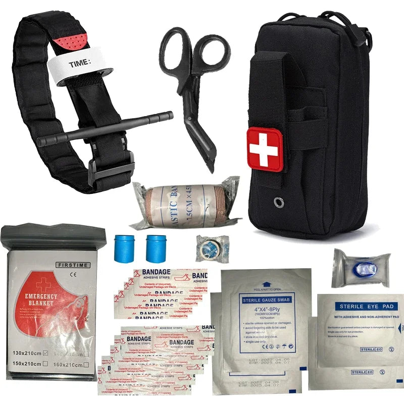 IFAK Trauma Survival Kit First Aid Medical Pouch Emergency Survival Gear Equipment with Molle Car Travel Hiking Tourniquetrats