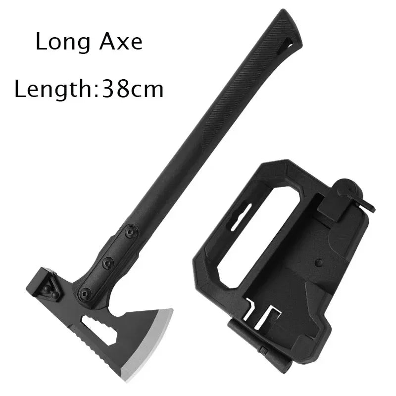 Outdoor EDC Portable Multifunctional Tactical Axe Camping Mountain Cutting Wood Car Emergency Window Breaker Hammer Tools