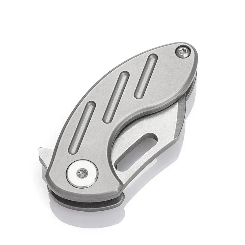 Titanium alloy S35VN folding knife high hardness keychain pocket knife outdoor EDC self-defense mini pocket knife cutting tool
