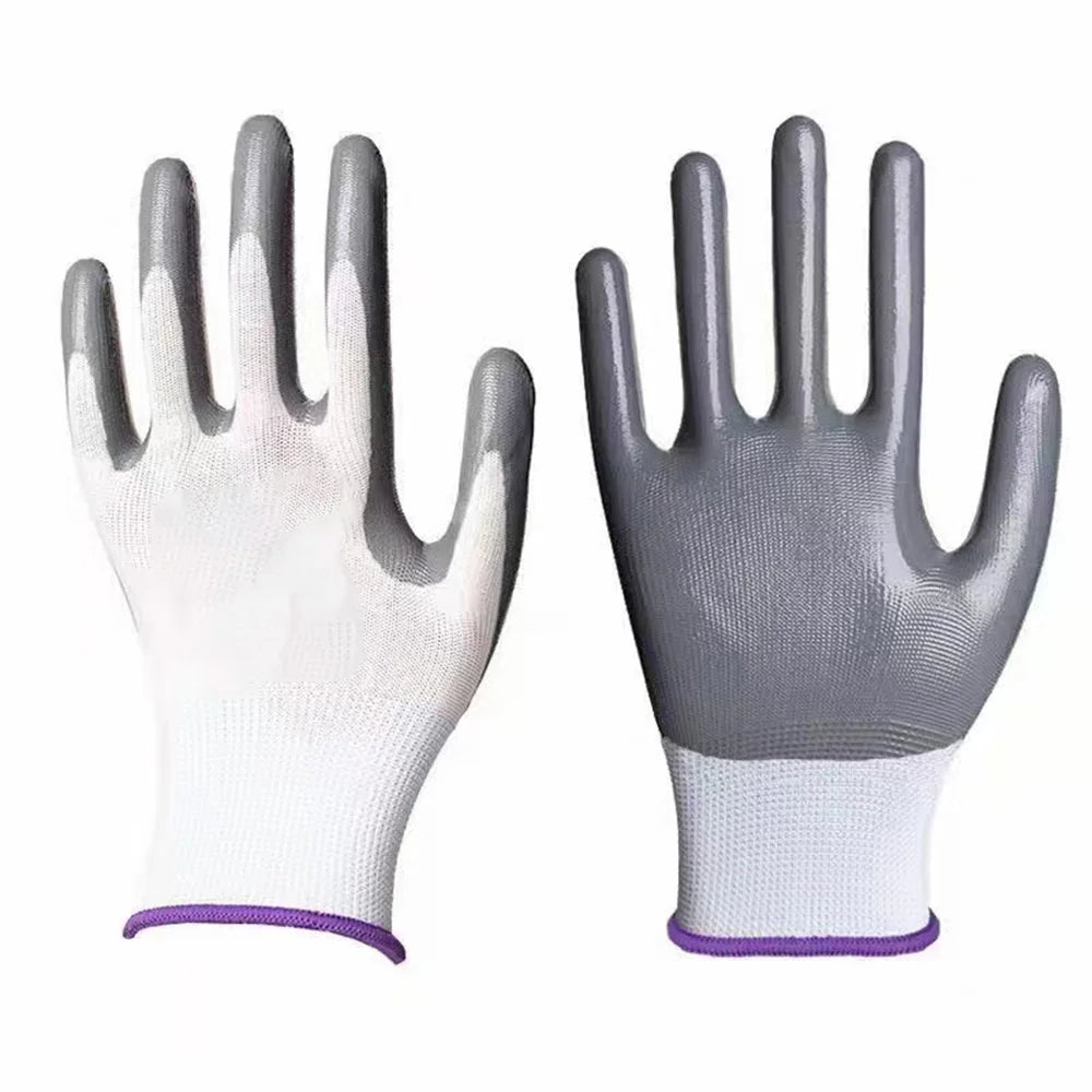 Nylon Safety Working Gloves Premium Nitrile Coated Builders Excellent Grip Gardening Grip Industrial Protective Work Gloves