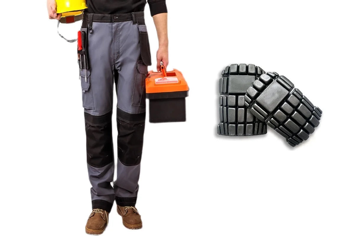 Mens Working Pants With Knee Pads Multi Pockets Cargo Pants Work Pants For Men Workwear Cargo Trousers Welding Repairman Uniform