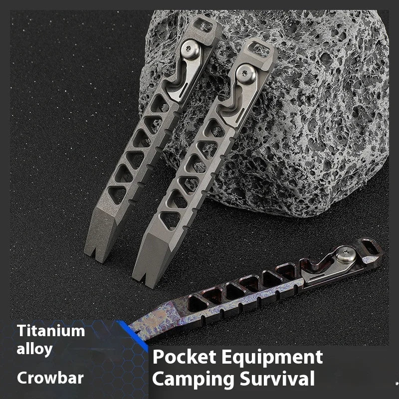 Mini Titanium Alloy Camp Axe QG004 EDC Outdoor Survival Self Defense Bottle Opener Camping Tool Portable Handheld Device